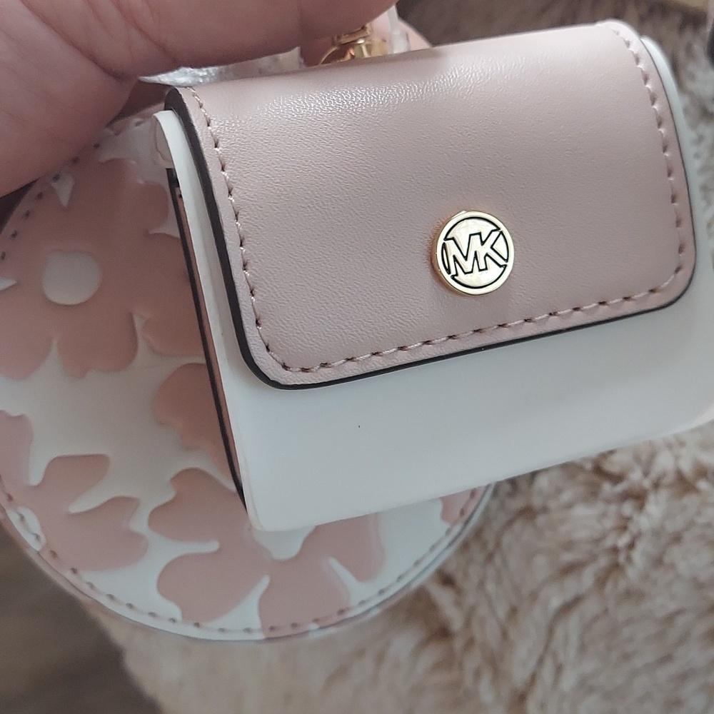 Michael Kors Pink Floral Sequins Jet Set Travel Cross Body - Picture 7 of 8